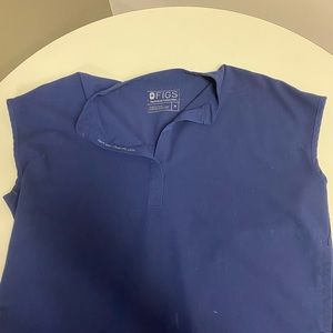 Navy Blue Figs Scrub Top